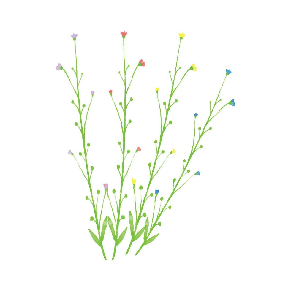 botánico hoja garabatear flor silvestre línea Arte vector