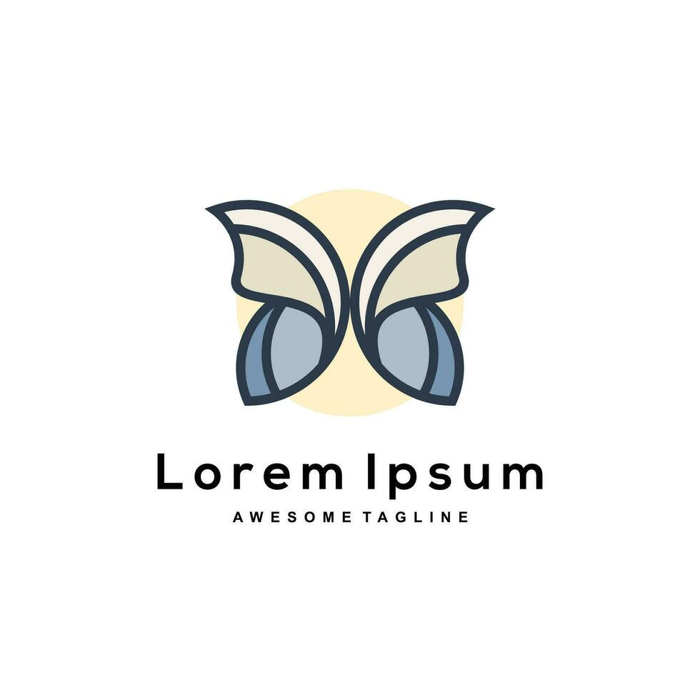 Butterfly logo color template vector