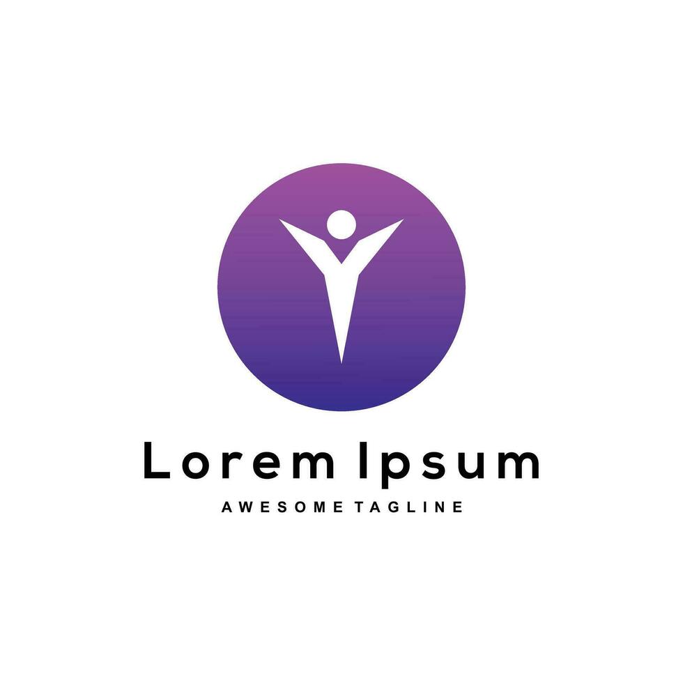 Logo with abstract human form vector