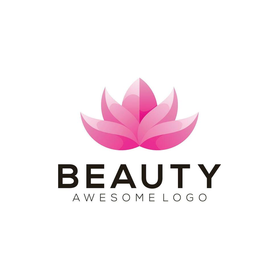 Lotus beauty colorful logo illustration vector