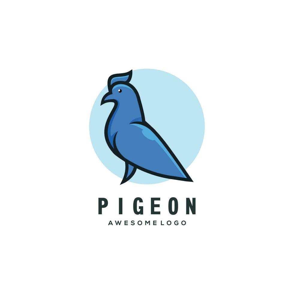 Logo Template Pigeon Simple Mascot Colorful Logo vector