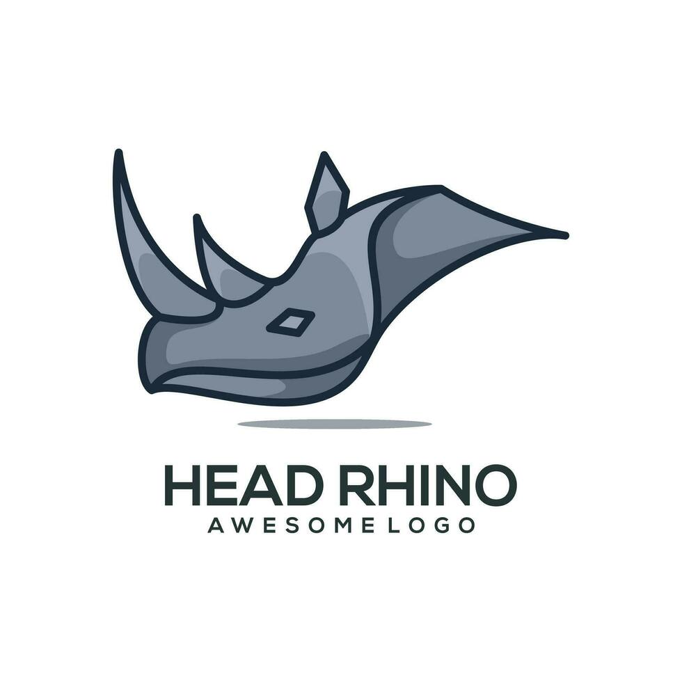 Vector logo illustration rhino simple mascot style