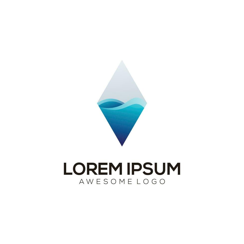 Elegant colorful diamond water logo gradient for your company vector