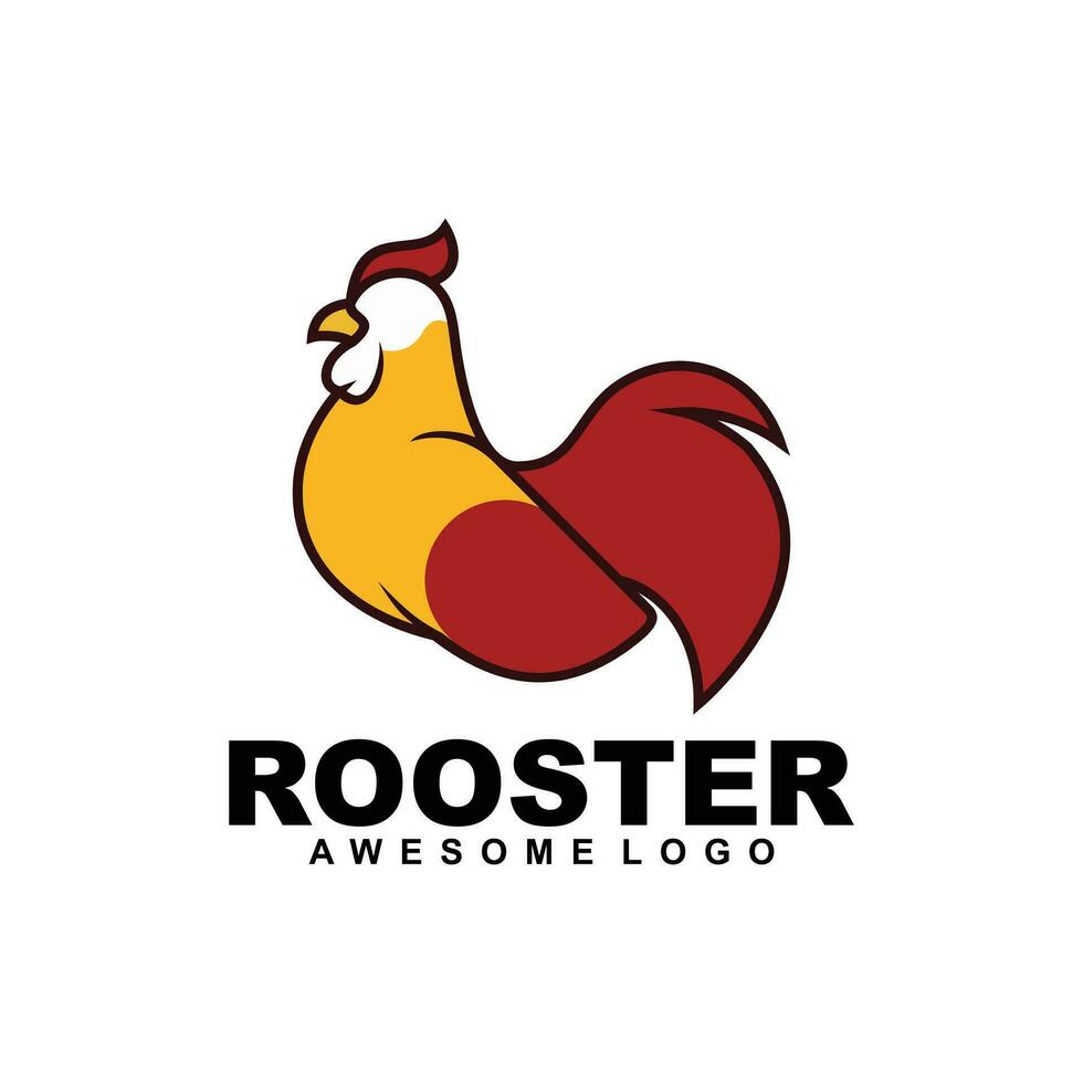 Logo illustration rooster simple mascot style vector