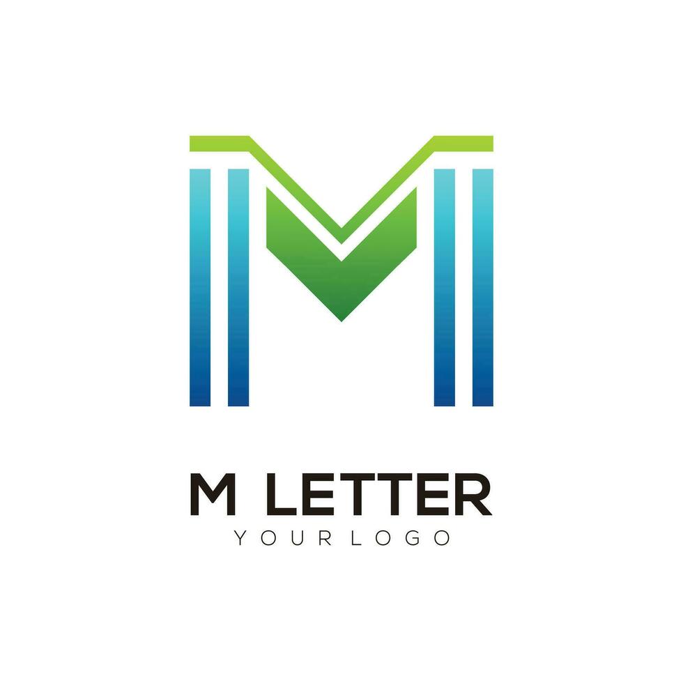 M letter logo initials colorful gradient abstract vector