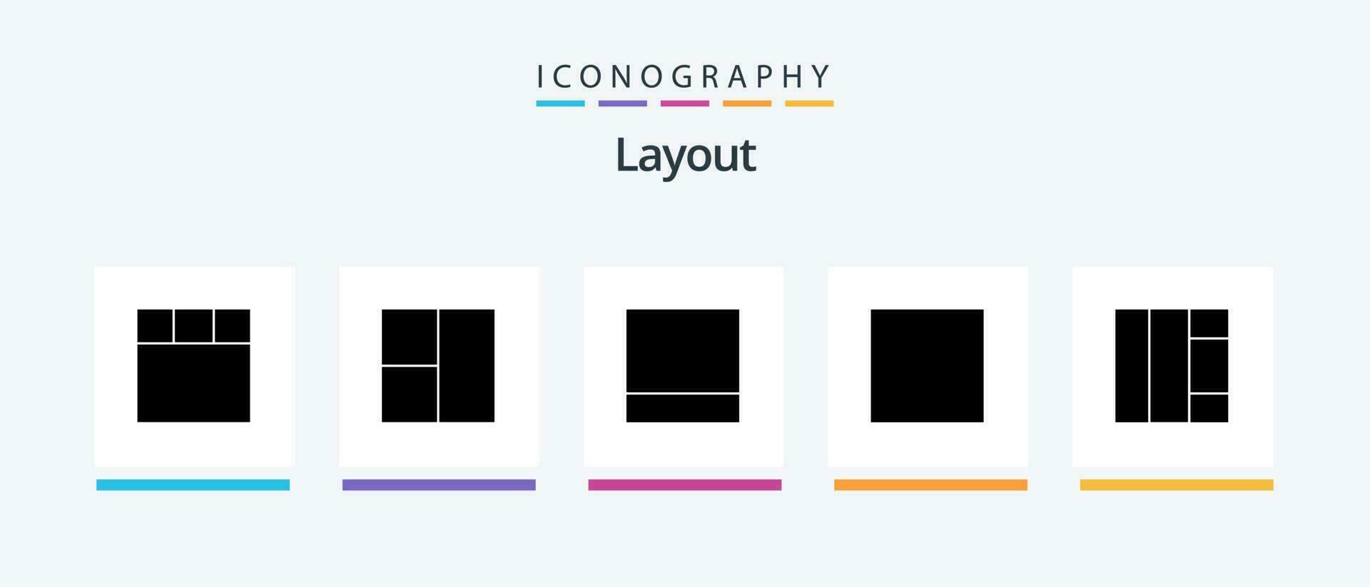 Layout Glyph 5 Icon Pack Including .. Creative Icons Design vector