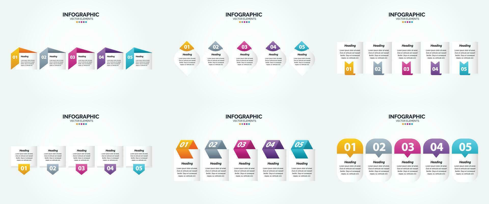 ilustración vectorial infografía conjunto de diseño plano para folleto publicitario y revista vector