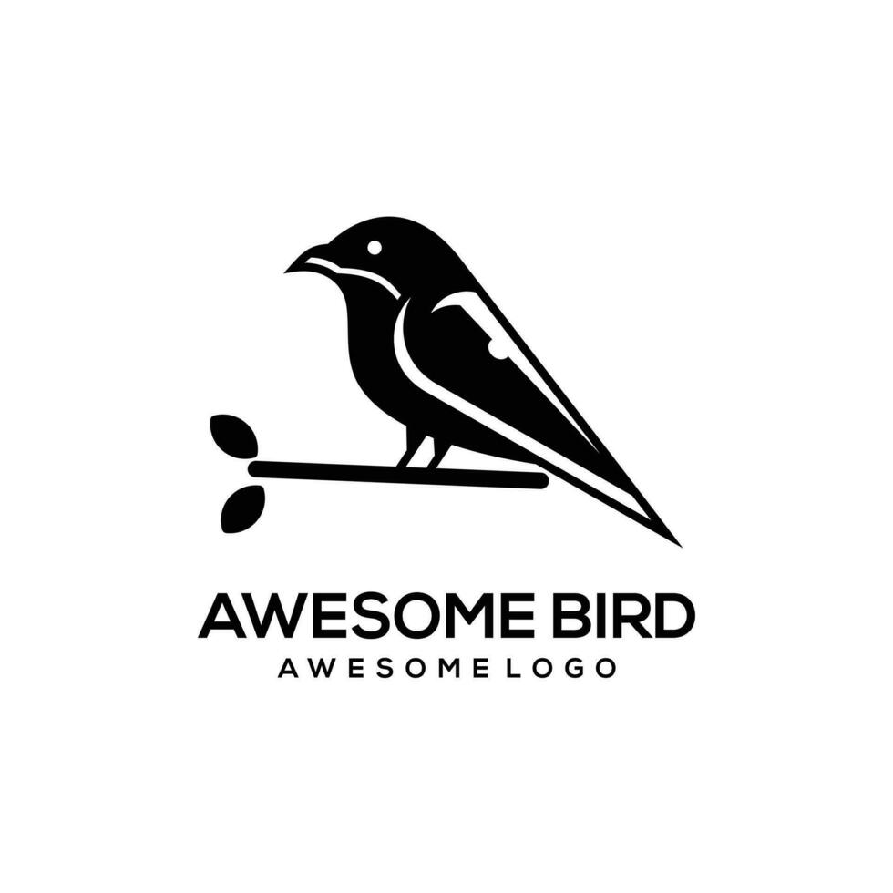 logotipo de silueta de pájaro vector