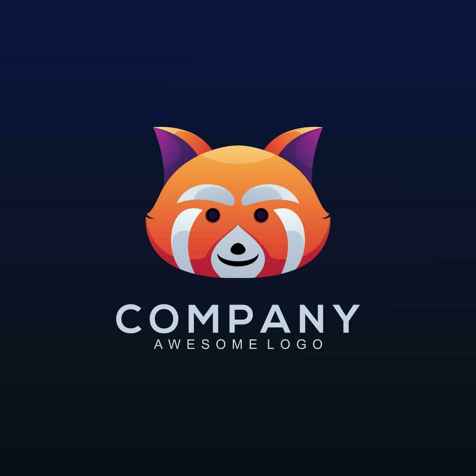 Logo illustration Red Panda gradient colorful style vector