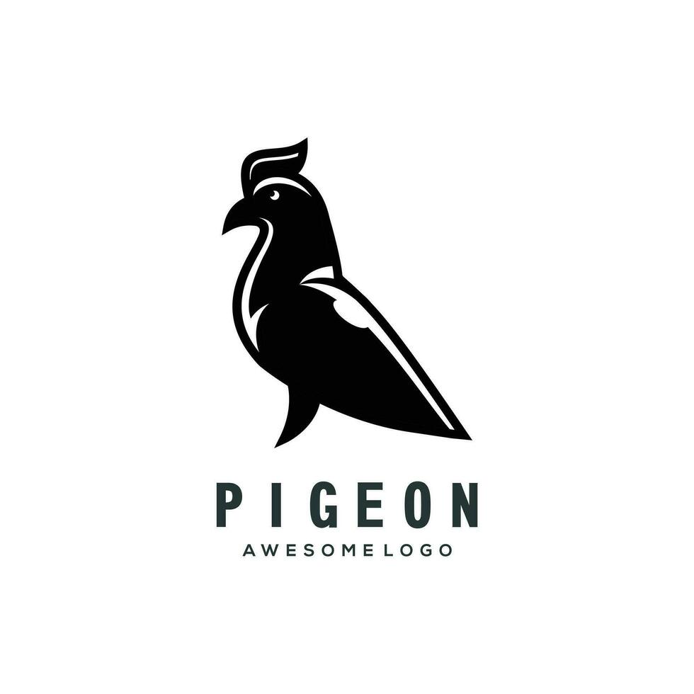Pigeon Silhouette logo vector
