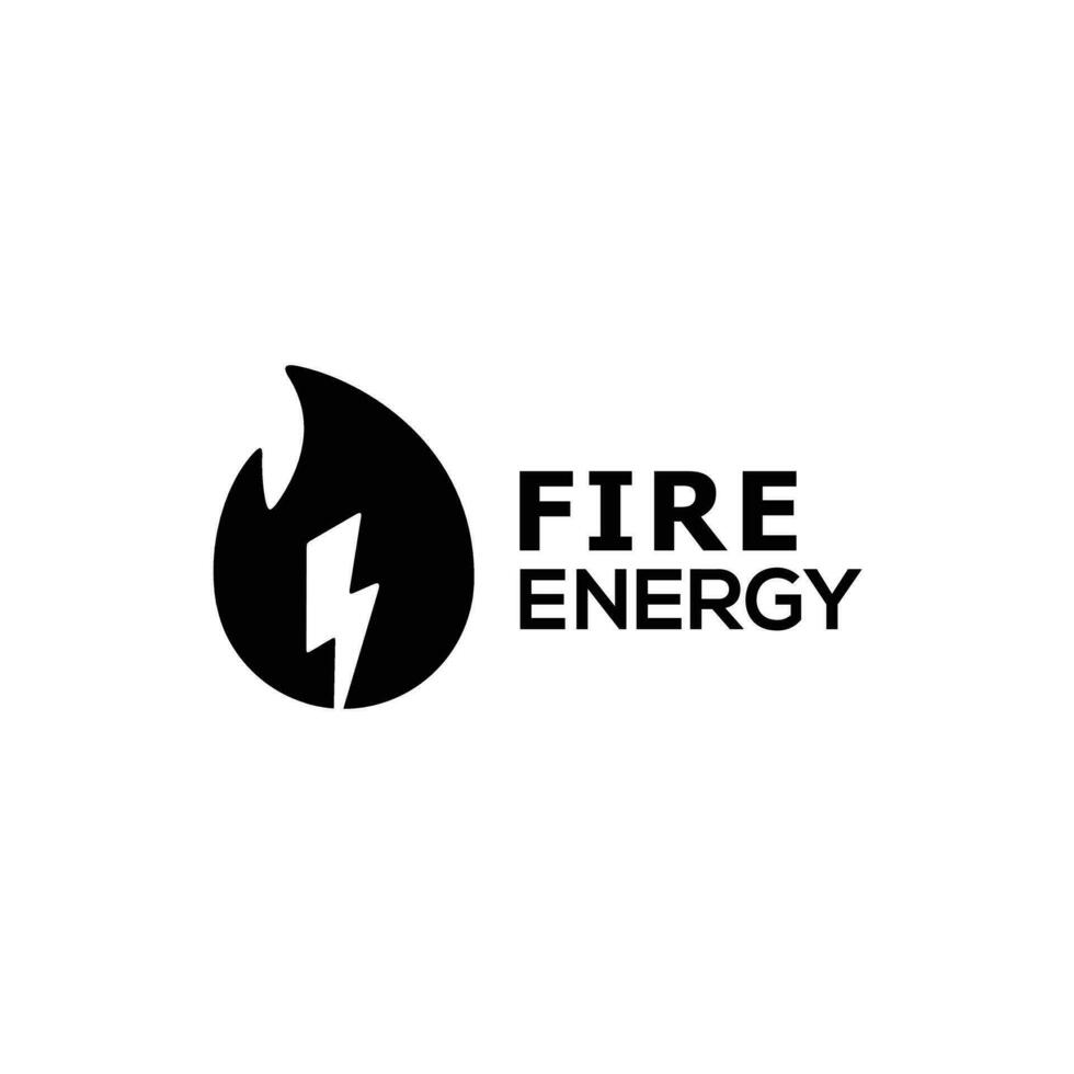 fuego energía silueta logo vector