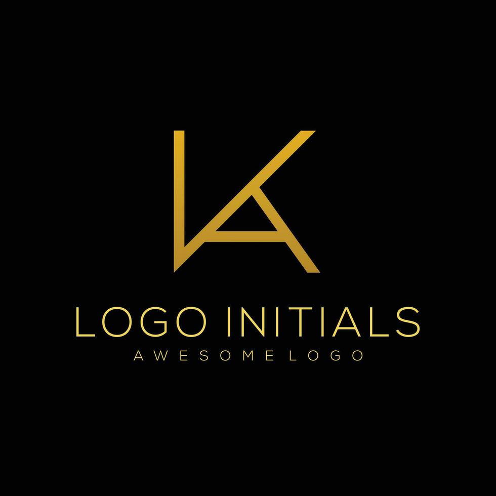 K A letter initial logo luxury gold color 26187922 Vector Art at Vecteezy