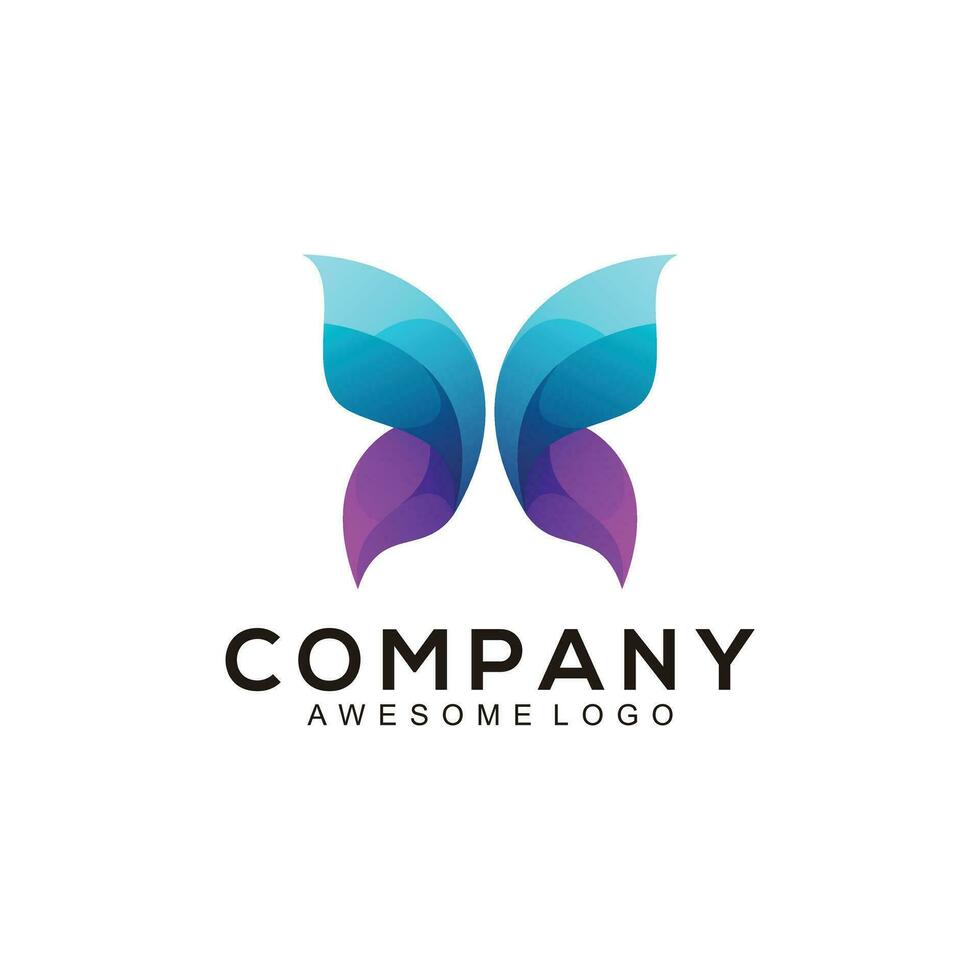 Logo illustration Butterfly gradient colorful style vector