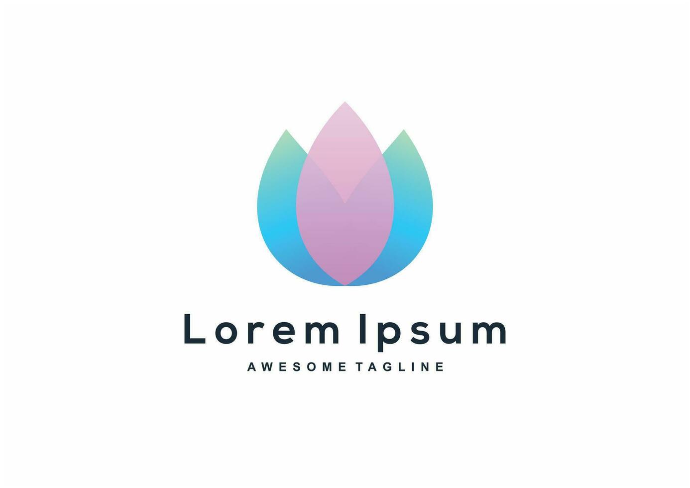 colorful lotus logo design inspiration vector
