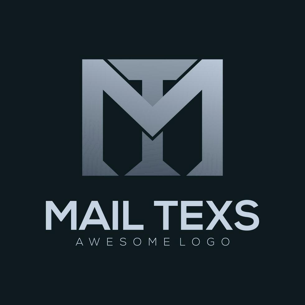 Letter M T logo template color vector