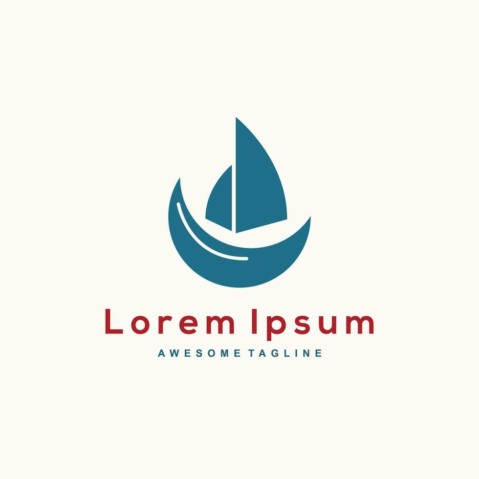 Logo boat template design vector