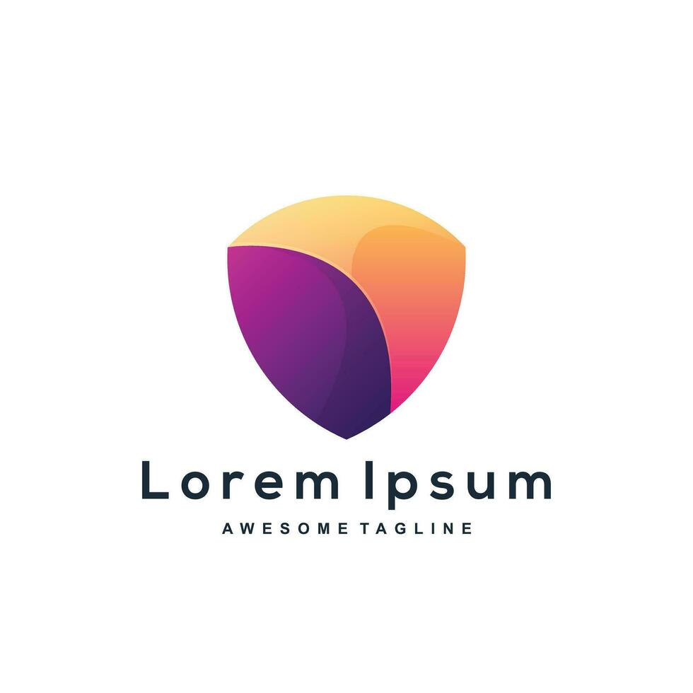 Shields gradient logo design colorful vector