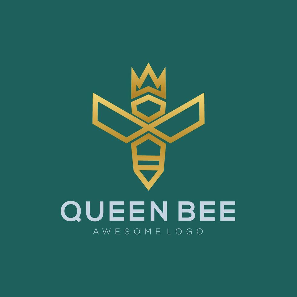 reina abeja logo color línea Arte vector