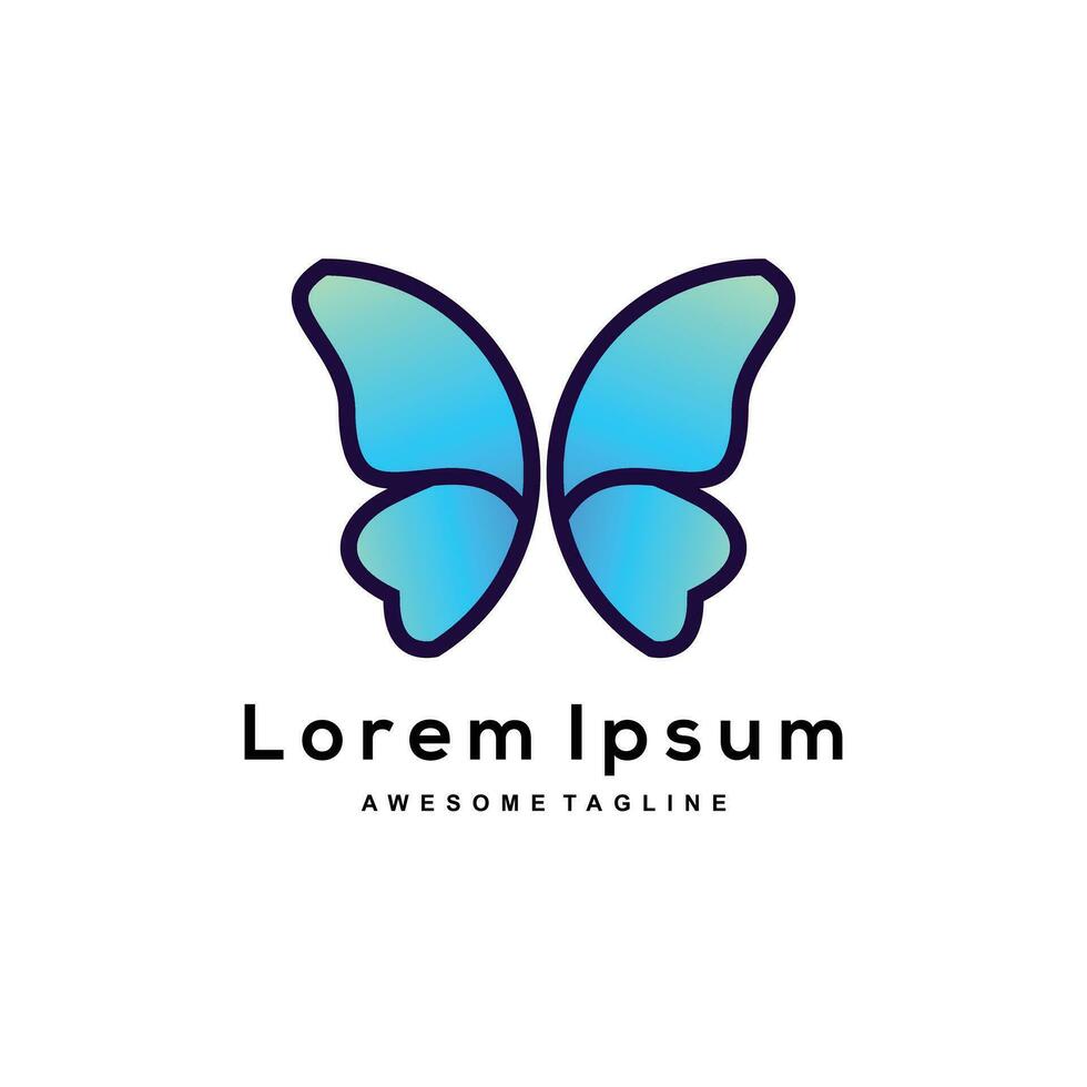 Butterfly gradient logo design colorful vector