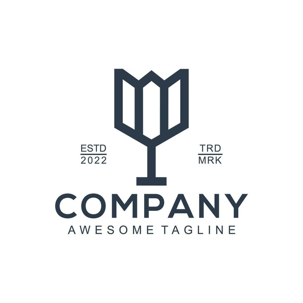 Tulip Silhouette logo vector