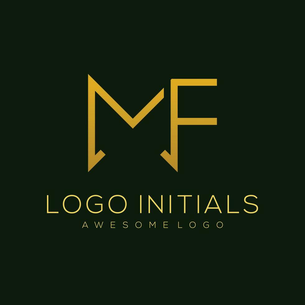 Letter M F luxury logo template color vector