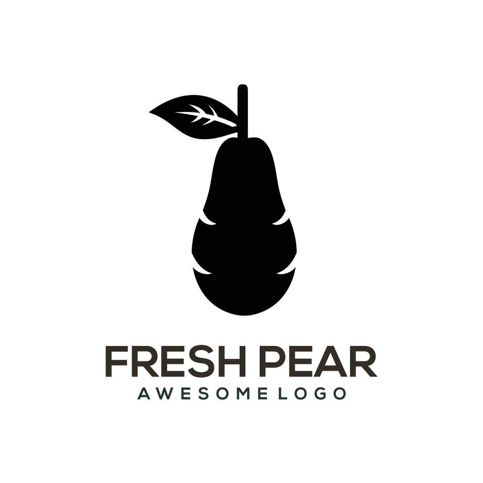 Pear Silhouette logo vector