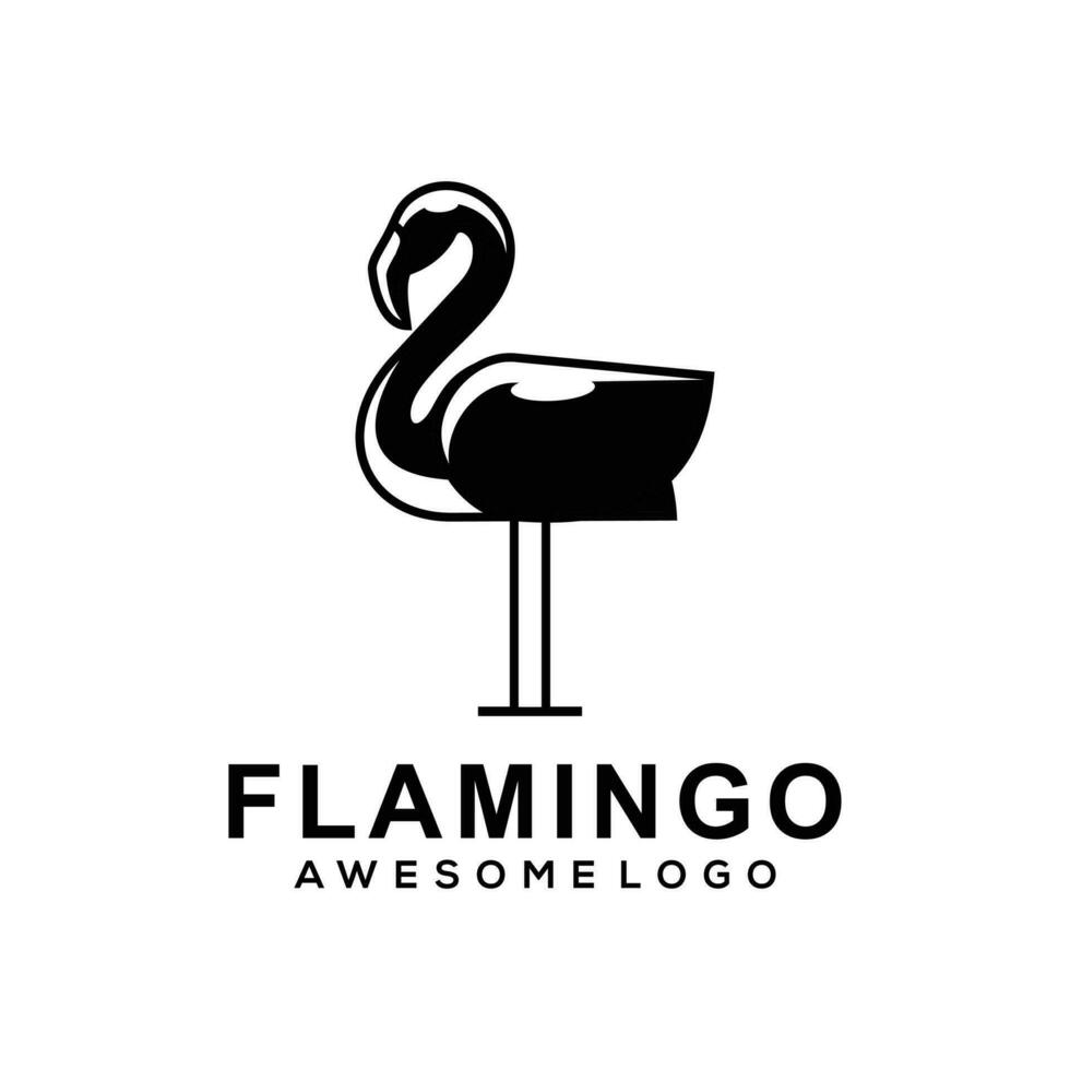 Flamingo Silhouette logo vector