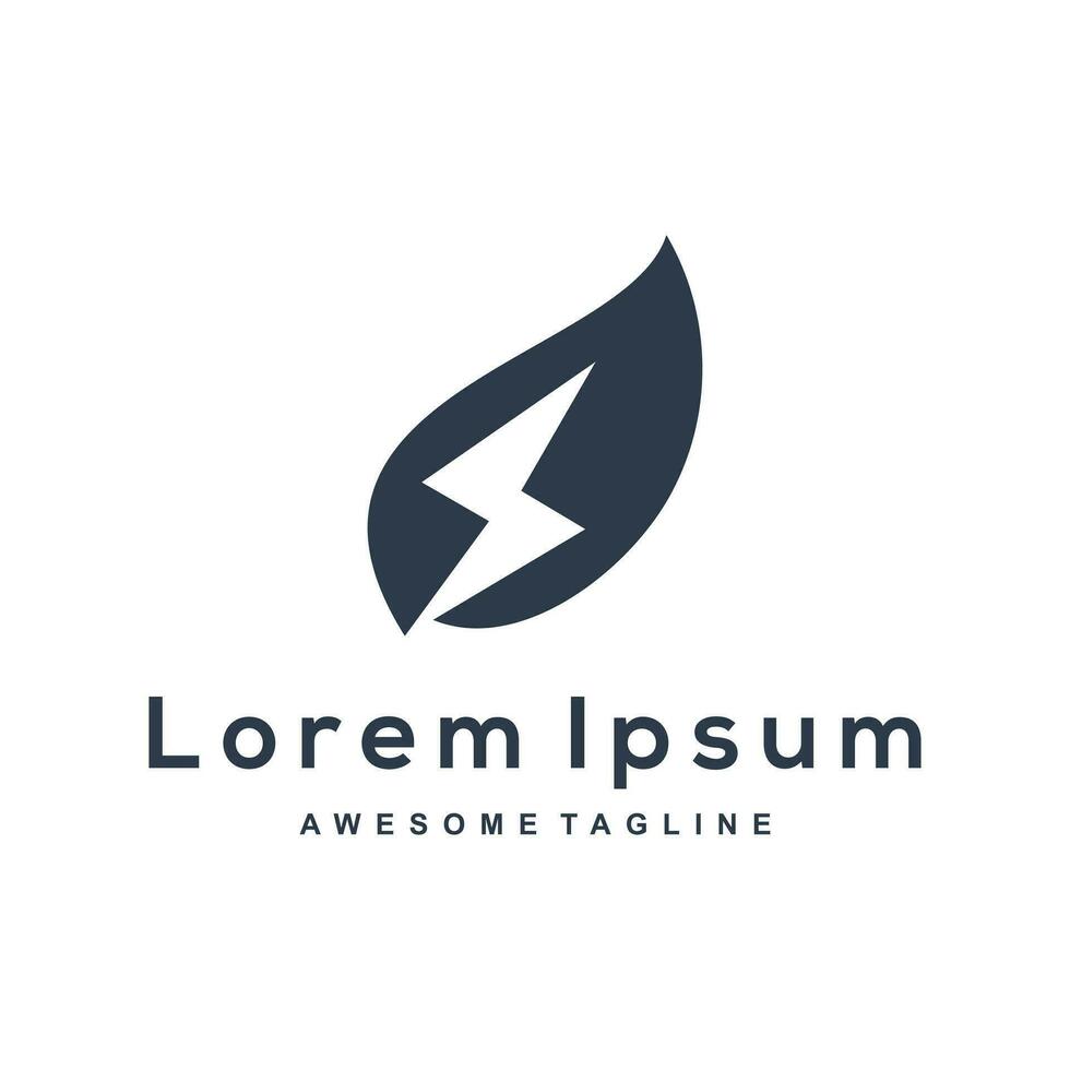 Energy Leaf Silhouette logo vector