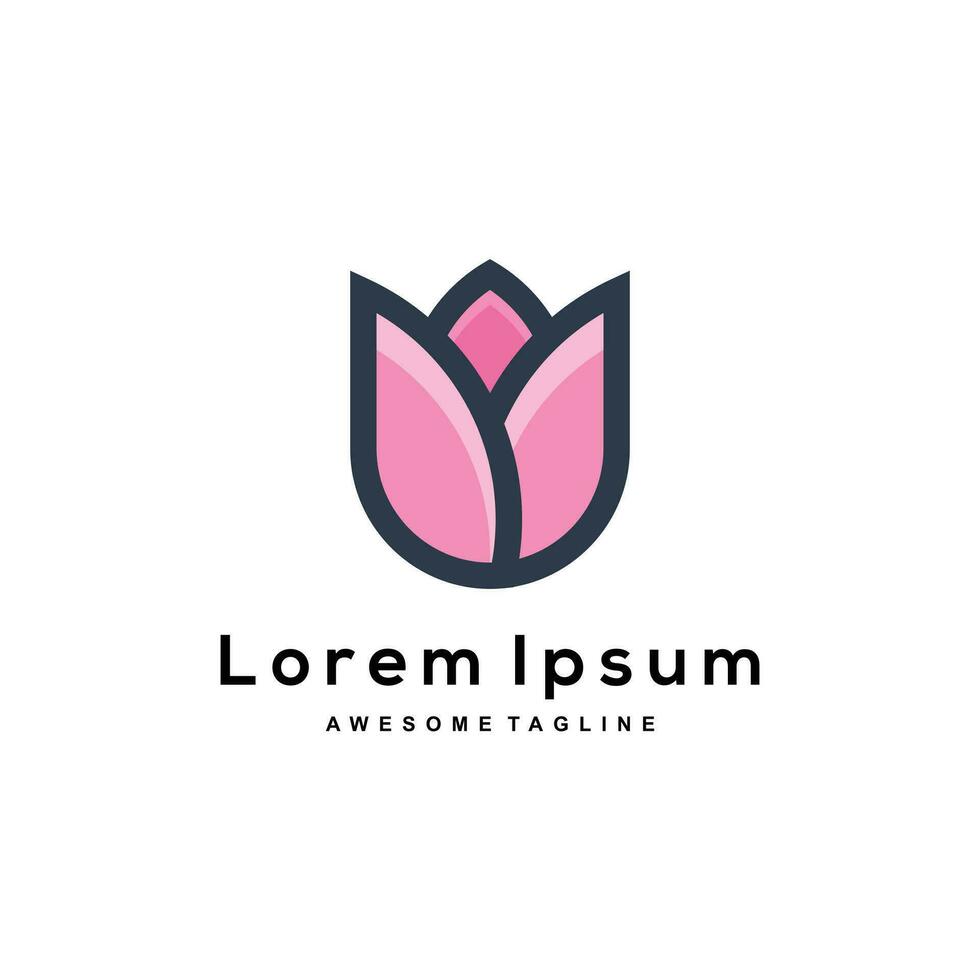 Lotus logo color template vector