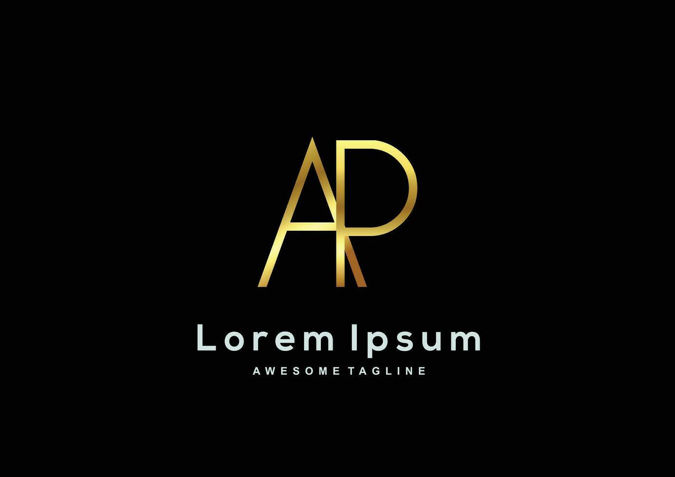 Luxury letter A and P with gold color logo template vector