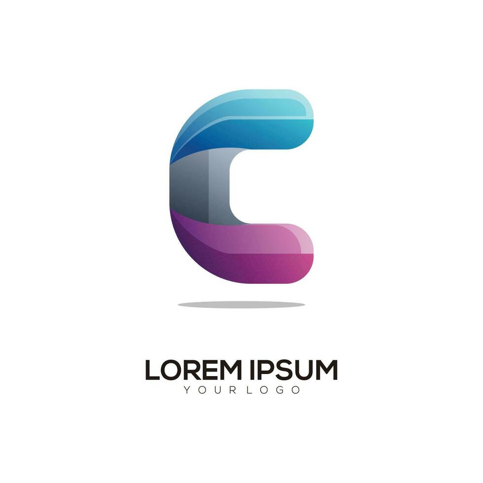Letter C colorful logo design template modern vector