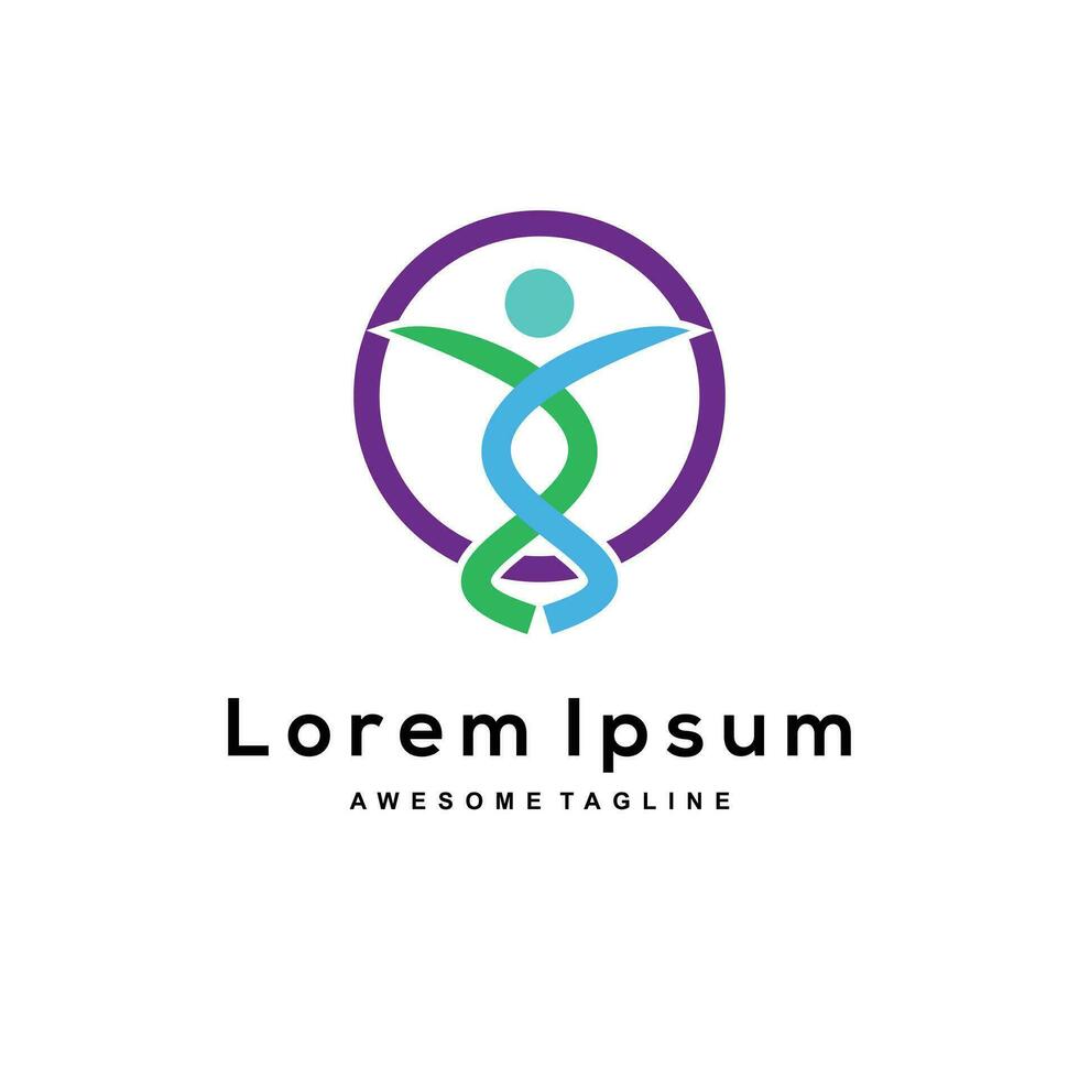 Logo with abstract human form vector