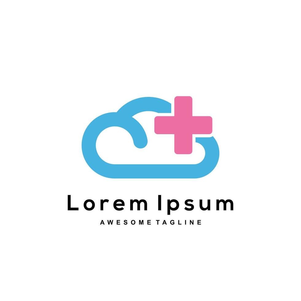 Cloud medical logo vector