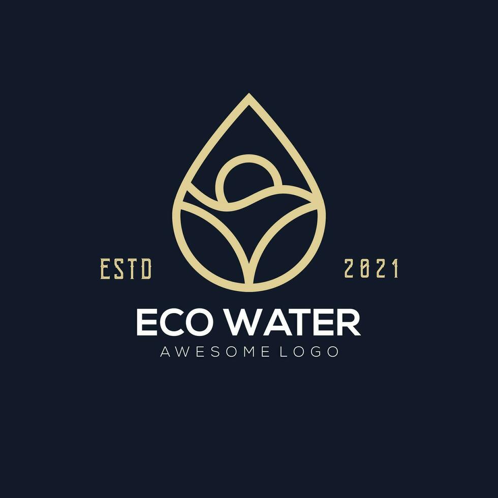 Luxury eco water  logo illustration for your company vector