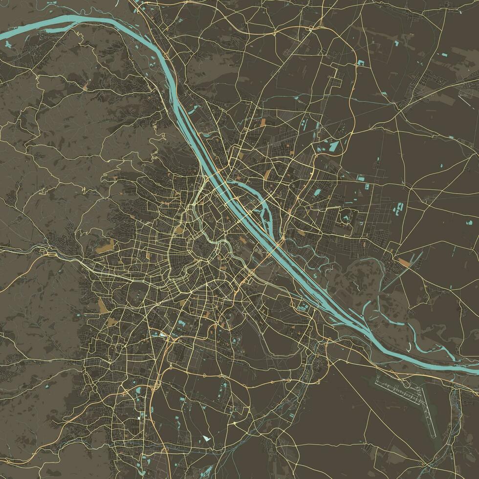 Vector Map of Vienna, Austria data from Openstreetmap