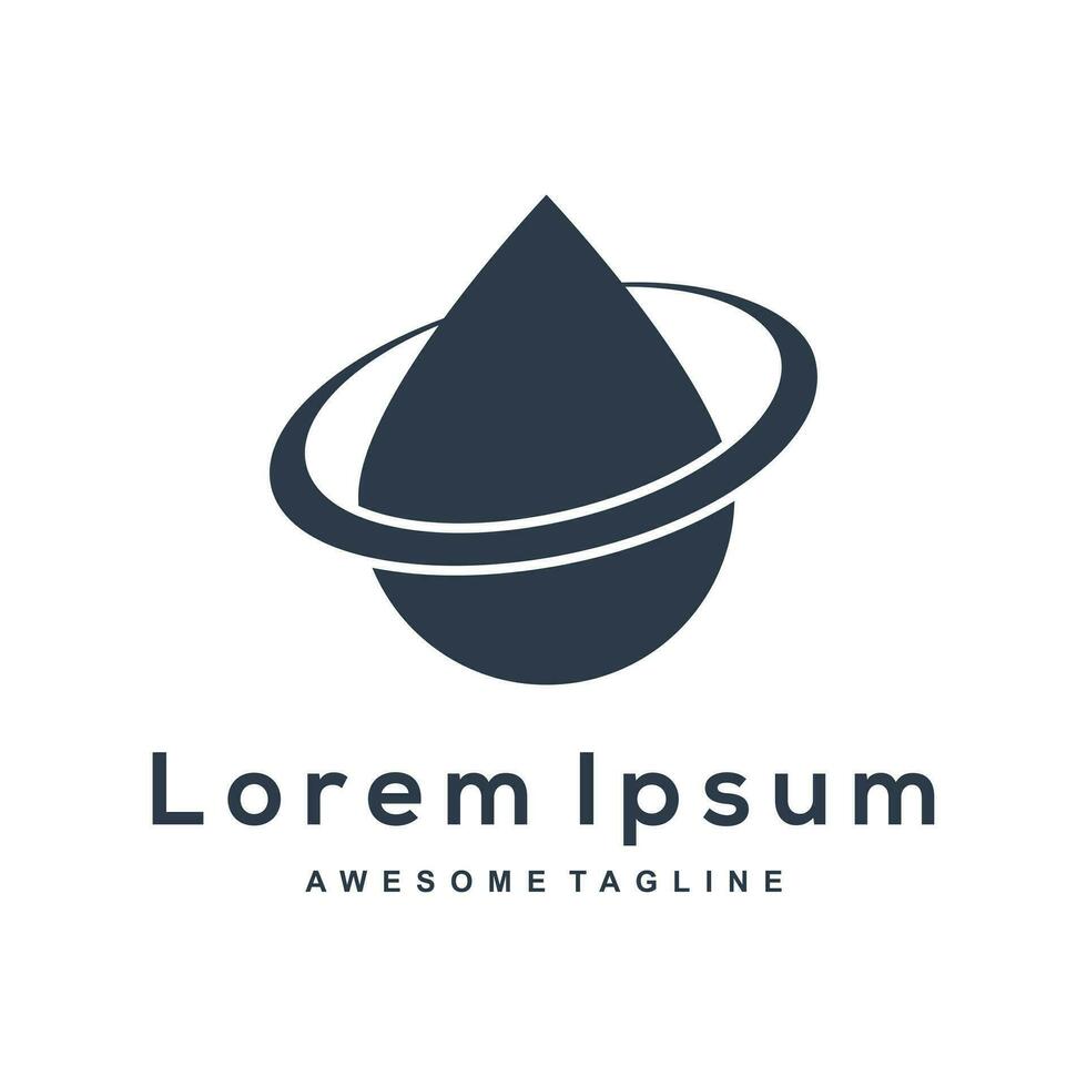 Liquid planet Silhouette logo vector