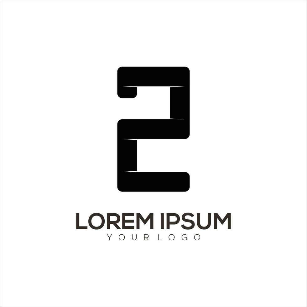 Number 2 Silhouette logo vector
