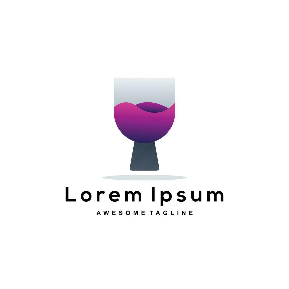 Wine colorful logo illustration vector