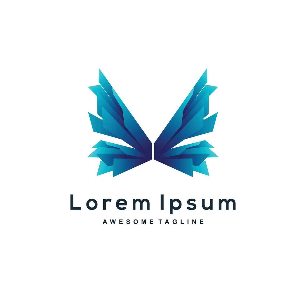 Vector logo illustration Butterfly gradient colorful style