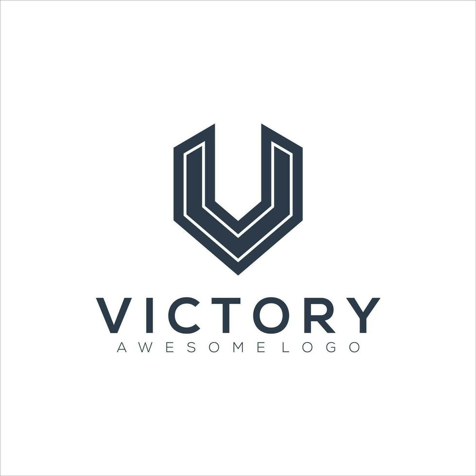 Letter V Silhouette logo vector