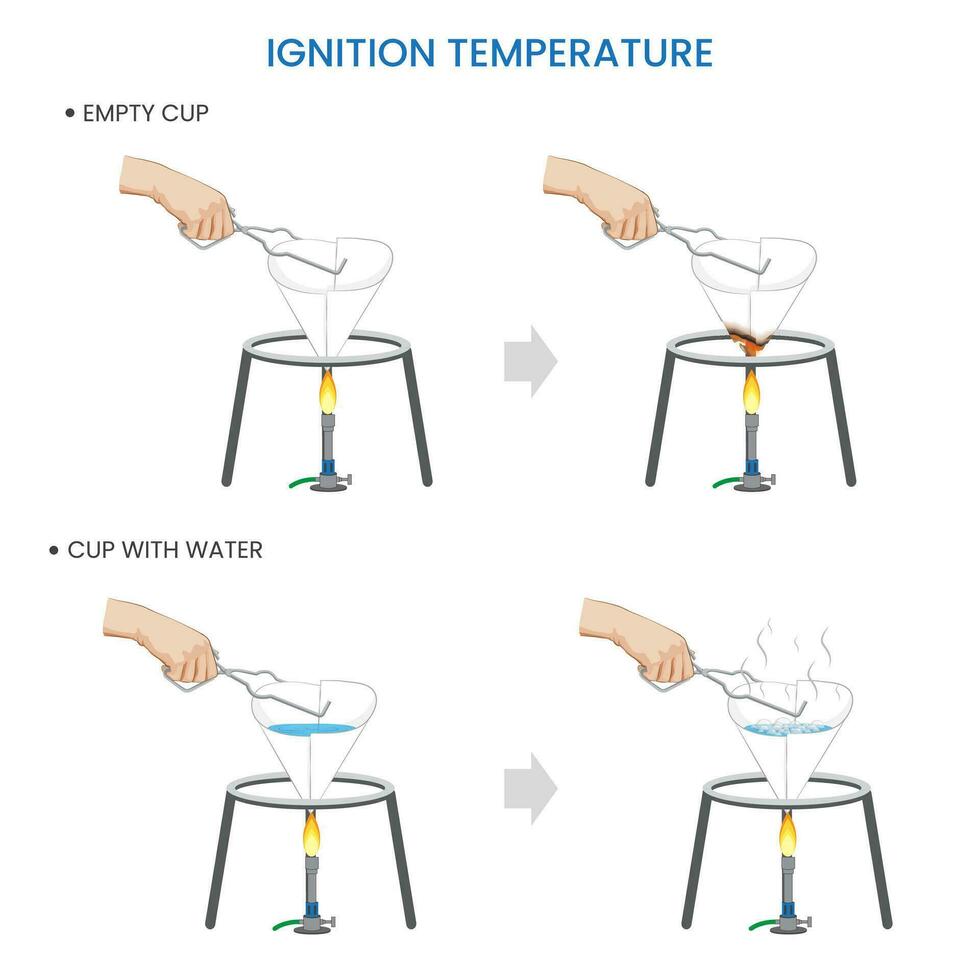 encendido temperatura es el mínimo calor necesario para espontáneo combustión vector