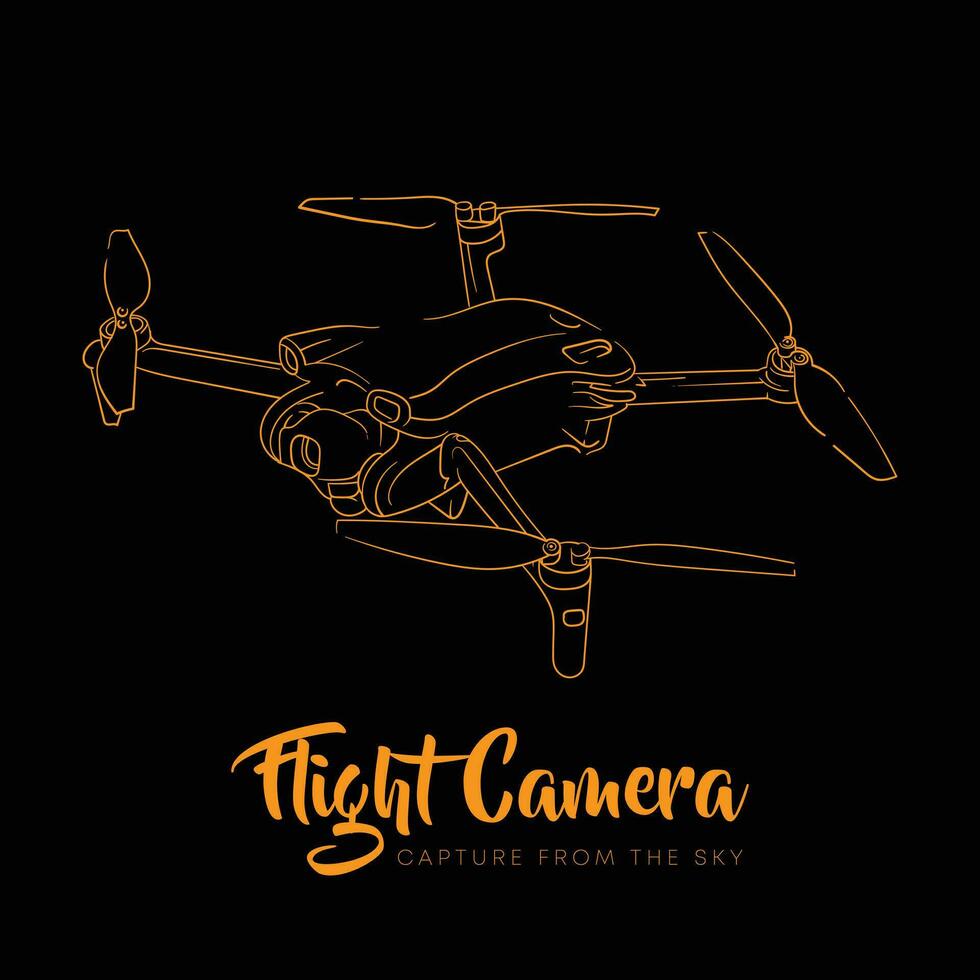 Hand drawn design of drone camera design for world photography day template vector