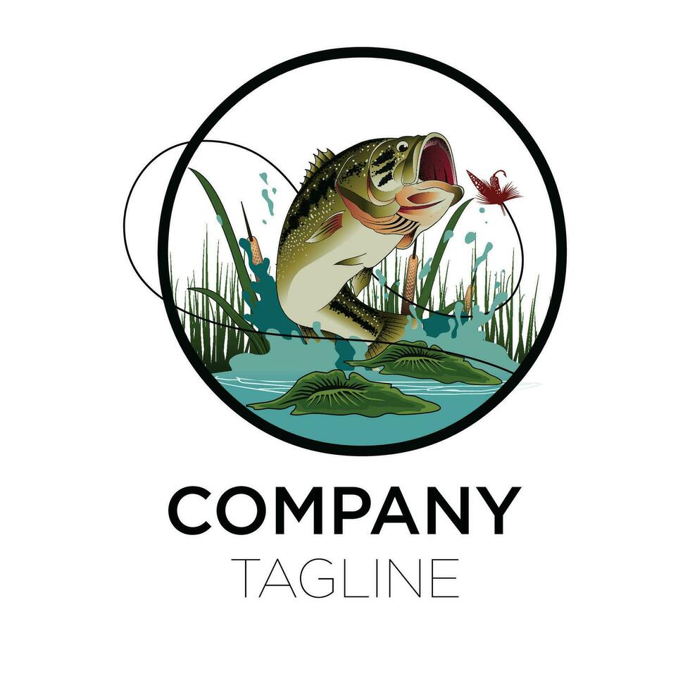 logotipo de pescado de pesca vector