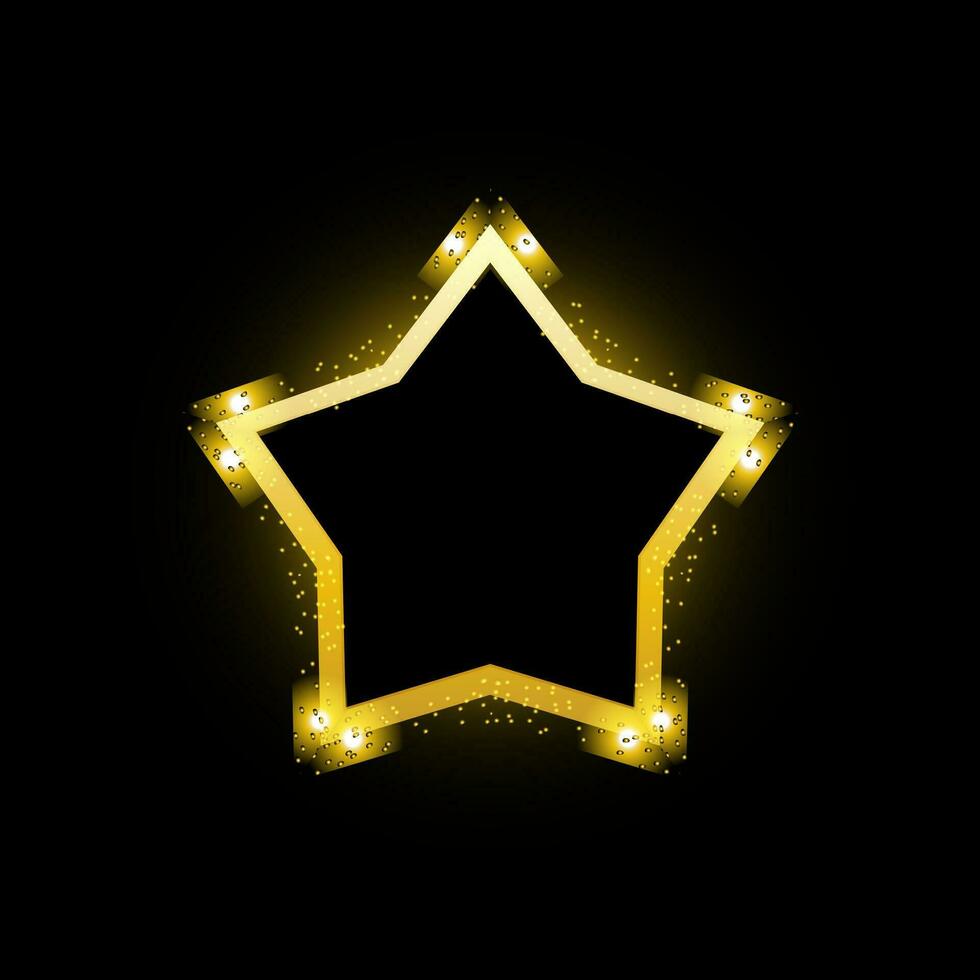 Gold star Single with glowing effect vector