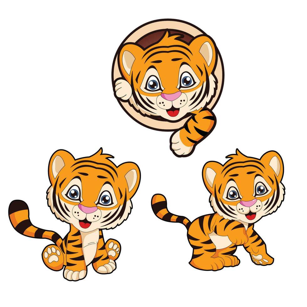 linda Tigre mascota vector