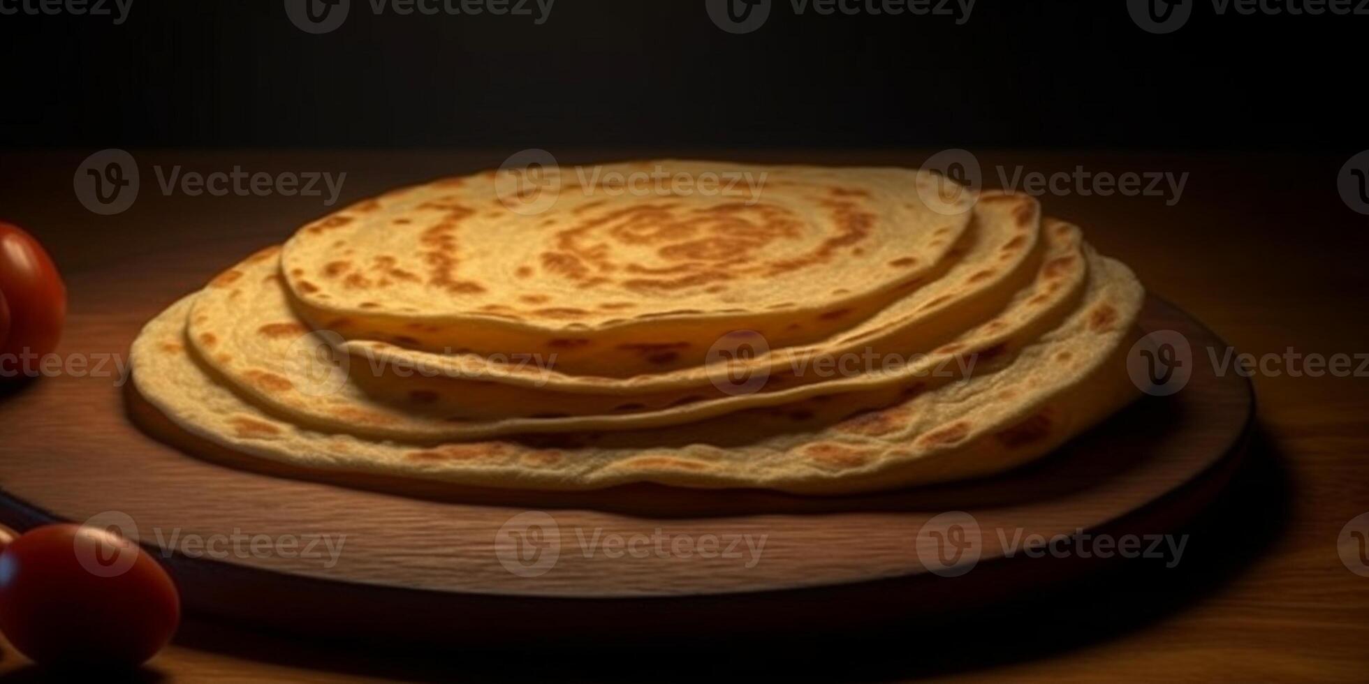 Tortilla crepe for breakfast and snack. photo