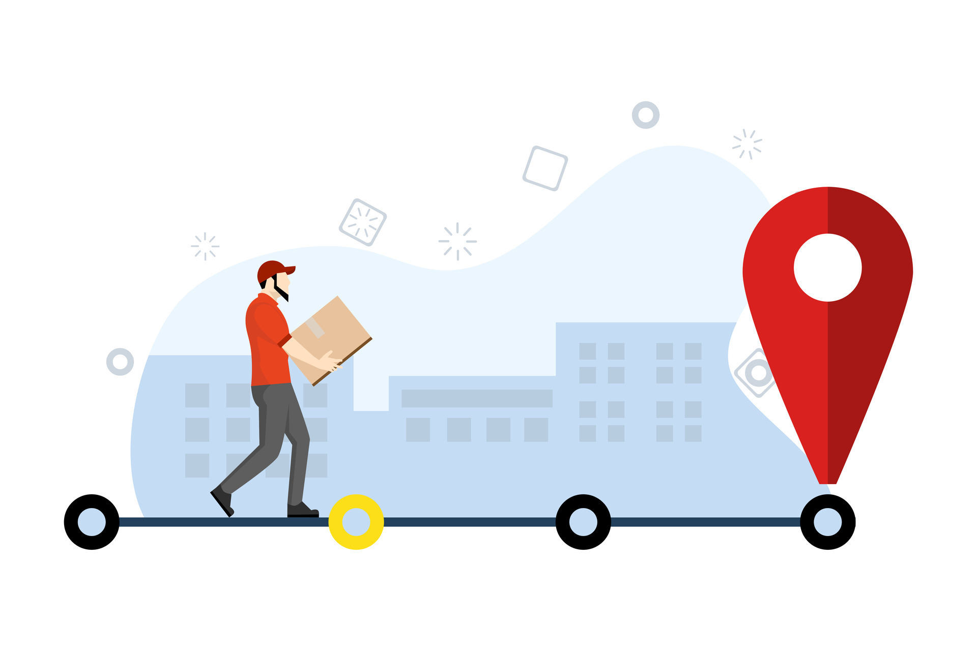 Courier services, delivery, logistics. courier with large packages.  delivery tracking concept. Online delivery service or delivery tracking  mobile app concept. flat vector illustration. 26188953 Vector Art at  Vecteezy