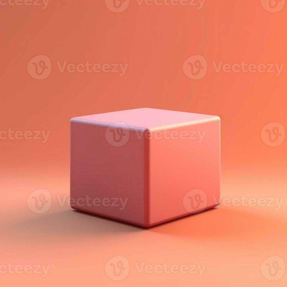 A simple blank box cube isolated background, AI Generated photo