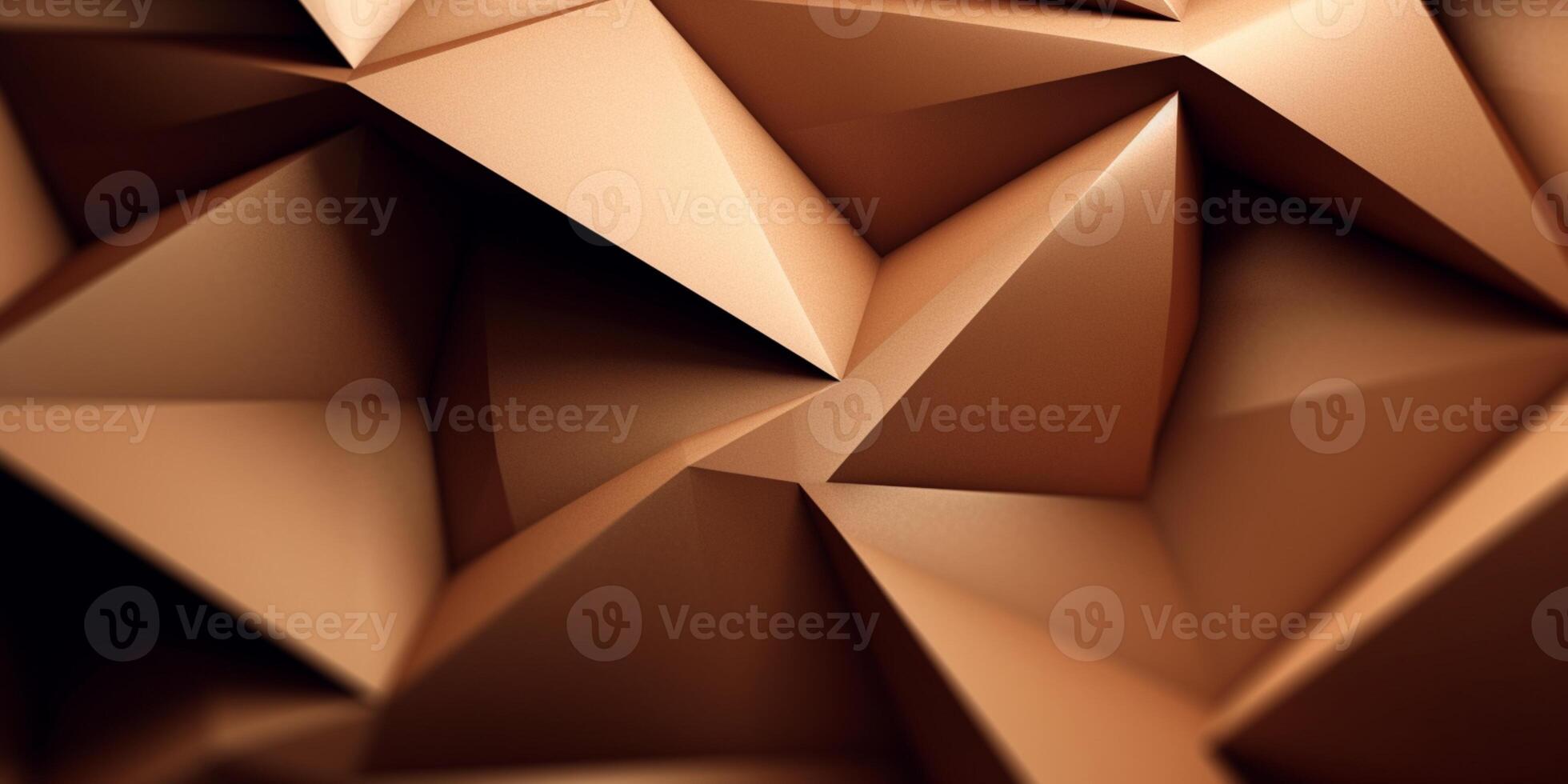 Brown triangle geometric shape background. AI Generated photo