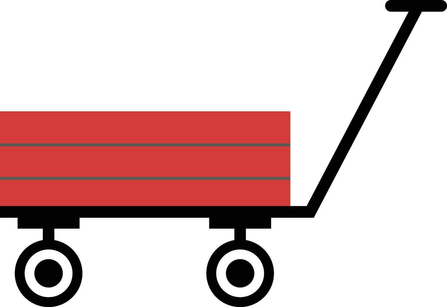 Garden cart icon.  Farm wheelbarrow sing. Garden wagon symbol. flat style. vector